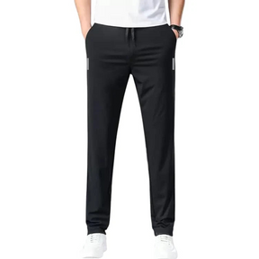Combo of 2 Men's Sports Regular Fit Lycra Cool Track Pant with Two Side Pockets ( Black + Grey )